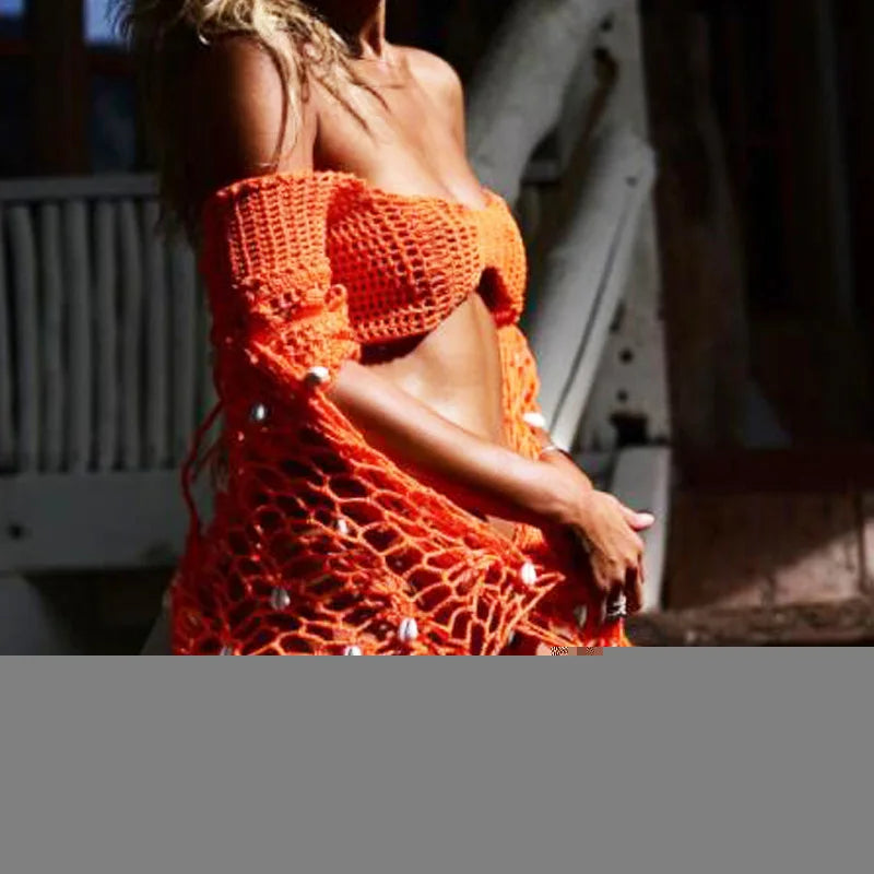 Soléa Crochet Cover-Up - Sexy Net Beach Skirt