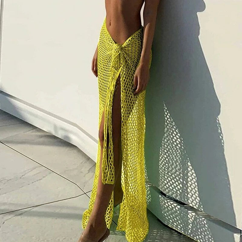 Soléa Luxe Mesh Skirt - Long Crochet Beach Cover-up